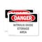 Signmission Nitrous Oxide Storage Area Danger Sign, Plastic, 14in W x 10in L, 2PK OS-2PACK-DS-P-1014-L-1943 - alternate 1